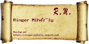 Ringer Mihály névjegykártya