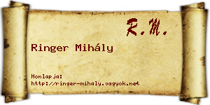 Ringer Mihály névjegykártya